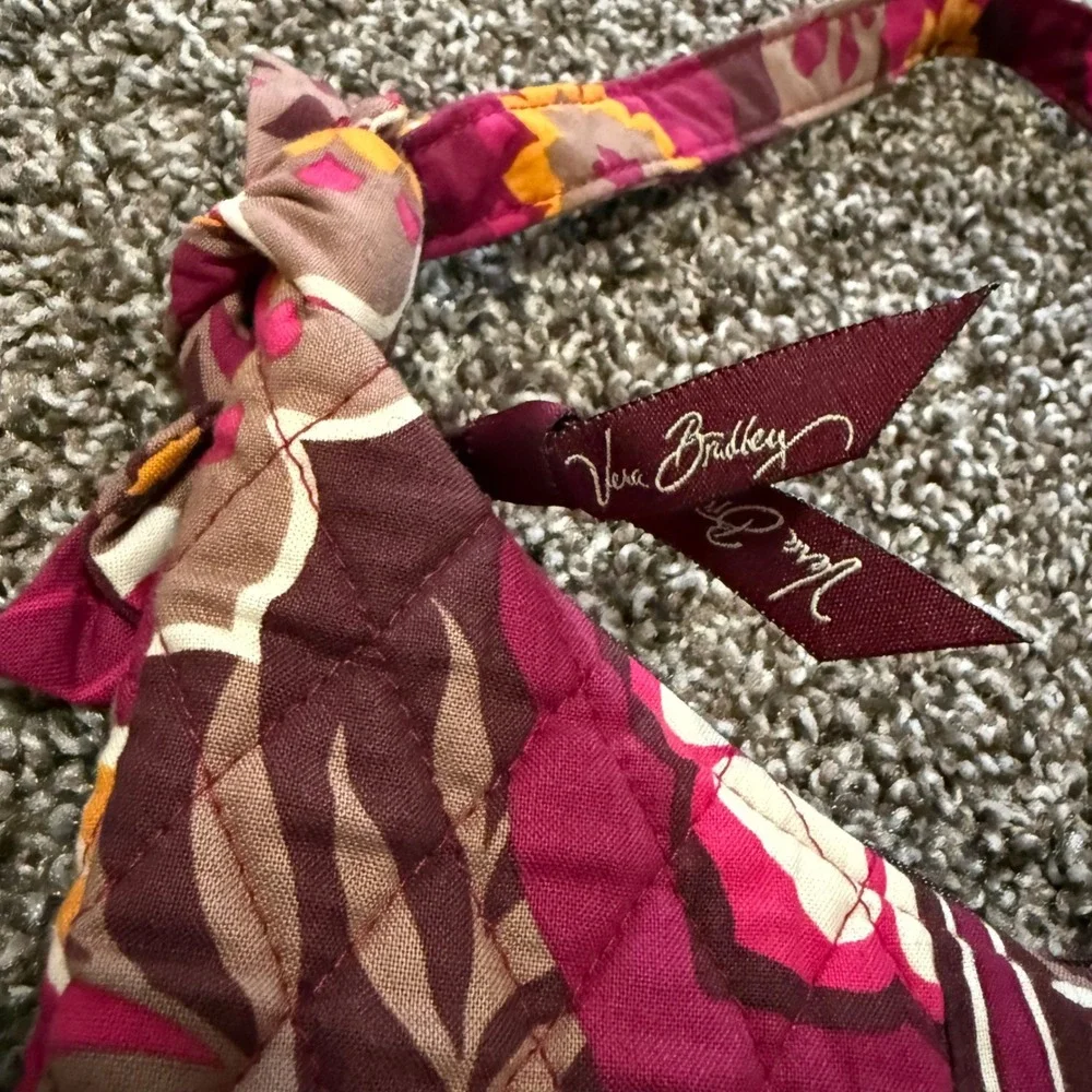 Vera Bradley Floral bow Quilted Shoulder‎ Bag Handbag Pink Brown Olivia Carnaby